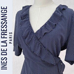 UNIQLO x Ines De La Fressange French Wrap Polka Dot Top Size M / Parisian Chic